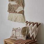 Чехол на подушку с вышивкой в виде геометрических узоров Beige Calista Square варинант исполнения - 5 | Loft Concept в Перми