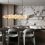 Подвесной светильник с фигурными элементами из белого алебастра Cryptocrystalline Stone варинант исполнения - 9 | Loft Concept в Перми