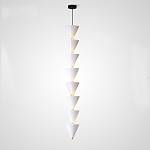 Подвесной светильник светодиодный в виде ряда белых металлических конусов  Herringbone варинант исполнения - 4 | Loft Concept в Перми