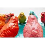 Декоративное дизайнерское блюдо разноцветные попугаи  варинант исполнения - 3 | Loft Concept в Перми