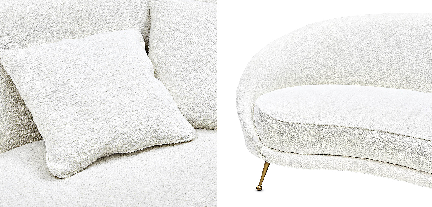 Диван с обивкой из ткани букле Manuel Sofa Белый Диван с обивкой из ткани букле Manuel Sofa Белый - Loft-Concept в Перми