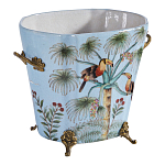 Кашпо из голубого фарфора с бронзовыми элементами Blue Garden варинант исполнения - 3 | Loft Concept в Перми