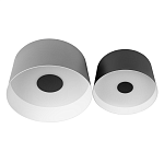 Потолочный светильник с 2-мя цилиндрическими абажурами серого и черного цвета Urban Dome варинант исполнения - 1 | Loft Concept в Перми