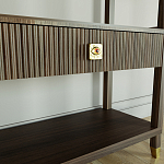 Стеллаж Elsa Dreams Walnut со стеклянными полками и ящиком варинант исполнения - 5 | Loft Concept в Перми