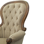 Кресло с мягкой обивкой из светло-коричневого велюра на 4-х деревянных ножках Evelyn Classical Armchair варинант исполнения - 5 | Loft Concept в Перми