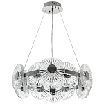 Люстра с круглыми рельефными плафонами Glass Peonies Chrome Chandelier варинант исполнения - 2 | Loft Concept в Перми