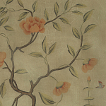 Обои ручная роспись Gustavian Tree of Life Special Colourway on brown Williamsburg варинант исполнения - 1 | Loft Concept в Перми