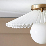 Потолочный светильник с белым плиссированным абажуром Headquarters варинант исполнения - 3 | Loft Concept в Перми