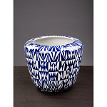 Кашпо с орнаментом в сочетании белого и синего цвета Artistic Flowerpot варинант исполнения - 3 | Loft Concept в Перми