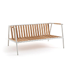 Садовый 2-х местный диван с подлокотниками из тика White варинант исполнения - 5 | Loft Concept в Перми