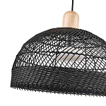 Подвесной светильник с округлым абажуром из черного ротанга Wicker Furniture варинант исполнения - 3 | Loft Concept в Перми