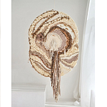 Овальный Современный Гобелен Абстракция в бежевых тонах Shallow варинант исполнения - 4 | Loft Concept в Перми