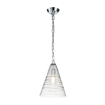 Подвесной светильник с прозрачным рельефным стеклянным плафоном в форме конуса Feiss варинант исполнения - 2 | Loft Concept в Перми
