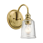 Бра с прозрачным стеклянным абажуром в форме цилиндра Kichler варинант исполнения - 7 | Loft Concept в Перми