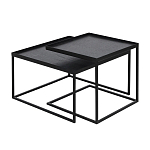 Комплект столиков с квадратными столешницами черные Black Table Combination варинант исполнения - 1 | Loft Concept в Перми