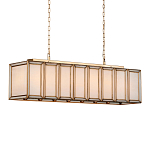 Люстра прямоугольная с каркасом золотого цвета Soft Glow Lamps варинант исполнения - 2 | Loft Concept в Перми