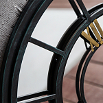 Зеркало настенное в чёрной металлической раме в виде часов Mirror Tower Clock варинант исполнения - 2 | Loft Concept в Перми