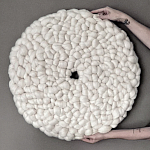 Панно на стену из шерсти мериноса Белый Круг  варинант исполнения - 4 | Loft Concept в Перми