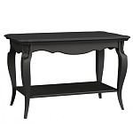 Стол журнальный черный из массива бука с полкой в стиле прованс Black Provence варинант исполнения - 1 | Loft Concept в Перми