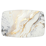 Обеденный стол с прямоугольной столешницей из стекла на черных металлических ножках White Marble варинант исполнения - 2 | Loft Concept в Перми