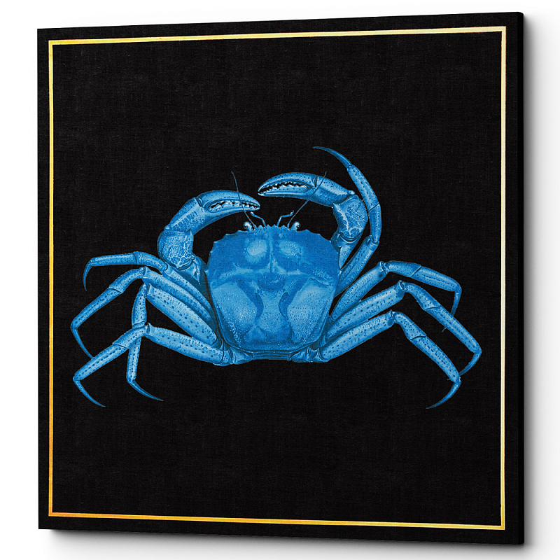 Постер Blue Crab Poster Черный Морская синь в Перми | Loft Concept 