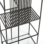 Стеллаж из металла и стекла Menzie Black Stripes Metal Rack варинант исполнения - 4 | Loft Concept в Перми