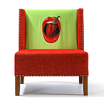 FUN Armchair "Chili Pepper" Red Дизайнерское кресло с цветным принтом варинант исполнения - 1 | Loft Concept в Перми