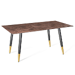 Стол обеденный с коричневой прямоугольной столешницей из керамики на четырех металлических ножках Brown Ceramics варинант исполнения - 1 | Loft Concept в Перми