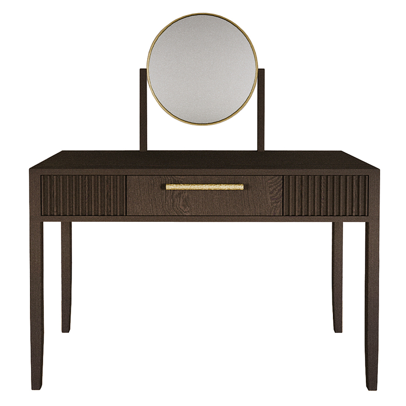 Туалетный Стол с зеркалом Primo Темный орех Орех Золотой в Перми | Loft Concept 