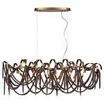 Люстра подвесная линейная с переплетенными металлическими лентами и цепочками Atlantis Chain варинант исполнения - 4 | Loft Concept в Перми