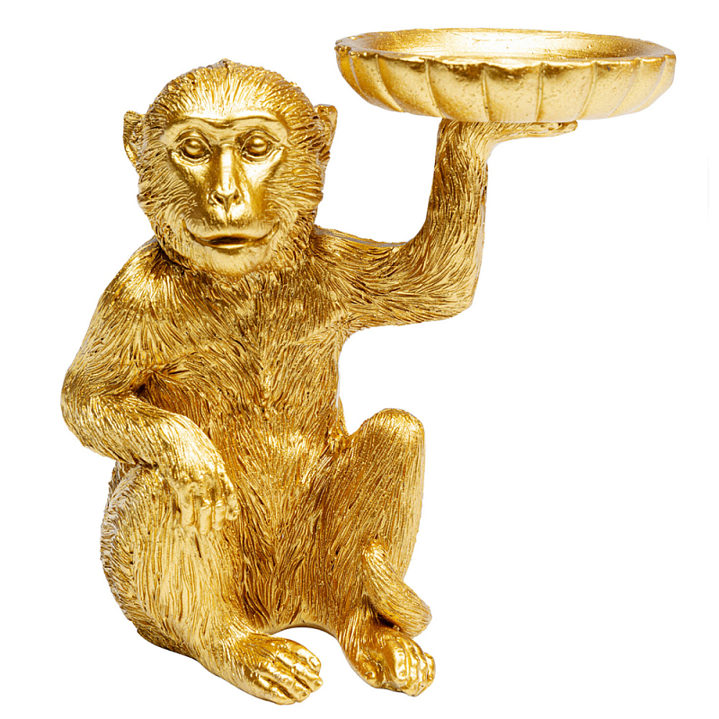 Подсвечник золотая обезьяна с блюдцем Golden Monkey Золотой в Перми | Loft Concept 