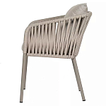 Стул серо-бежевый с декоративным плетением на спинке и подлокотниках Chair Weave варинант исполнения - 6 | Loft Concept в Перми