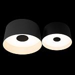 Потолочный светильник с 2-мя цилиндрическими абажурами серого и черного цвета Urban Dome варинант исполнения - 2 | Loft Concept в Перми