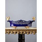 Чаша темно-синего цвета из фарфора с бронзовыми фигурками белок Eden Garden porcelain and bronze варинант исполнения - 1 | Loft Concept в Перми
