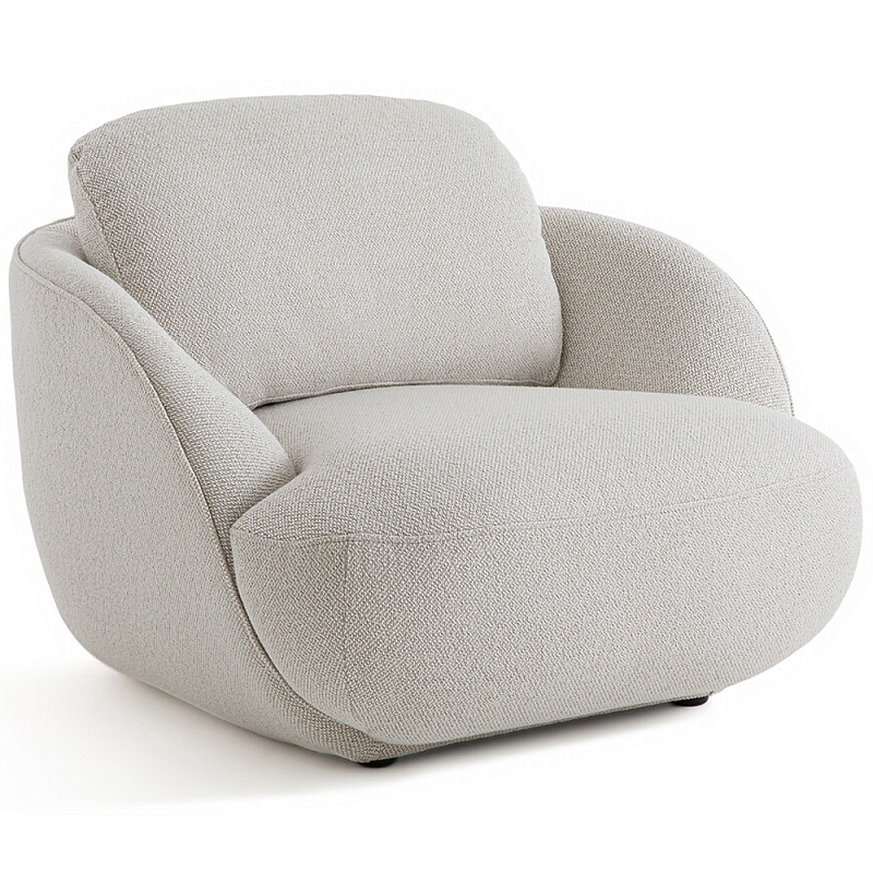 Полукруглое кресло из обивки меланж Halle Melange Armchair Бежевый в Перми | Loft Concept 