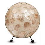 Настольная лампа из перламутра на металлическом каркасе Indonesian Circle варинант исполнения - 2 | Loft Concept в Перми