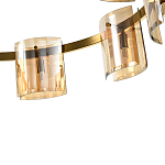 Люстра светодиодная с 8-ю цилиндрическими плафонами янтарного цвета из стекла и стали Andrea Сhandelier Amber варинант исполнения - 3 | Loft Concept в Перми