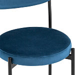 Стул с круглым сиденьем на металлическом основании ALFIE CHAIR Blue варинант исполнения - 6 | Loft Concept в Перми