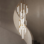 Люстра в современном стиле с 30-ю каскадными светодиодными лампами Golden LED Rain варинант исполнения - 1 | Loft Concept в Перми