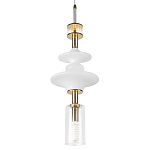 Подвесной светильник со стеклянными элементами и бронзовыми вставками Высота 62 см Gabriel Scott Luna варинант исполнения - 7 | Loft Concept в Перми