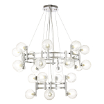 Люстра подвесная с двумя ярусами и 24-ю рельефными прозрачными плафонами из стекла Perforated Glass Bubbles варинант исполнения - 1 | Loft Concept в Перми