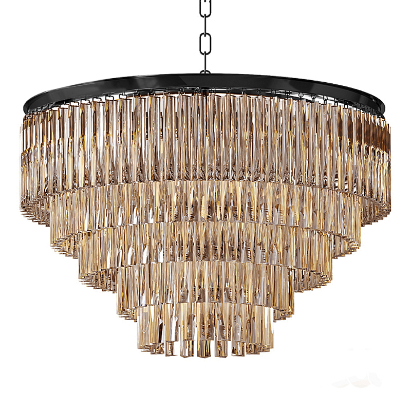 Люстра Odeon Smoke Glass Fringe Chandelier -60 Черный в Перми | Loft Concept 