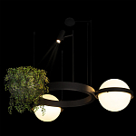 Подвесной светильник с 2-мя шарообразными плафонами и цилиндрическим спотом Light of Еyes варинант исполнения - 7 | Loft Concept в Перми