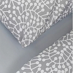 Постельное белье серого цвета с рисунком 200х220 см Blossom Essence варинант исполнения - 3 | Loft Concept в Перми