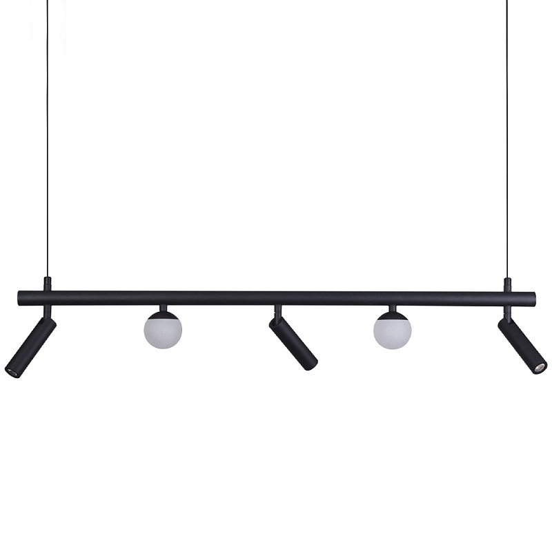 Линейный светодиодный светильник Longo Linear Hanging Lamp Черный Белый Линейный светодиодный светильник Longo Linear Hanging Lamp Черный Белый в Перми | Loft Concept