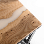 Кофейный столик со столешницей карагач и эпоксидной смолы Trina Coffee Table варинант исполнения - 2 | Loft Concept в Перми