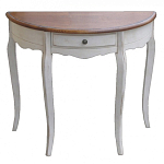 Деревянная консоль полукруглая с ящиком в стиле прованс Interiors Romance варинант исполнения - 1 | Loft Concept в Перми