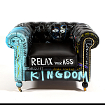 Кресло "Баския и Уорхол" Basquiat Warhol graffiti chair натуральная кожа варинант исполнения - 2 | Loft Concept в Перми