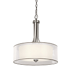 Люстра подвесная с двойным круглым плафоном из органзы и матового стекла Kichler варинант исполнения - 1 | Loft Concept в Перми