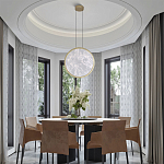 Светодиодный подвесной светильник круглой формы с металлической рамой золотого цвета Marble Glow 47 варинант исполнения - 6 | Loft Concept в Перми